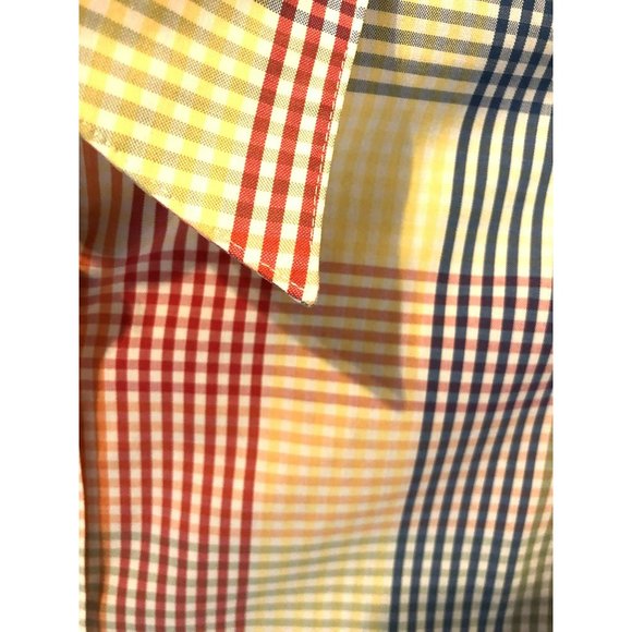 Orvis Men's Wrinkle Free Cotton/Poly L/S Button Shirt Rainbow Madras Plaid Small - Picture 6 of 6